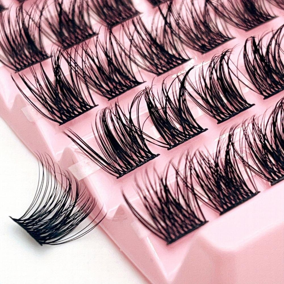 Multicoloured Segmented False Eyelashes 10 Rows D Curling Self Grafting Lashes Cluster Diy Lashes Extension