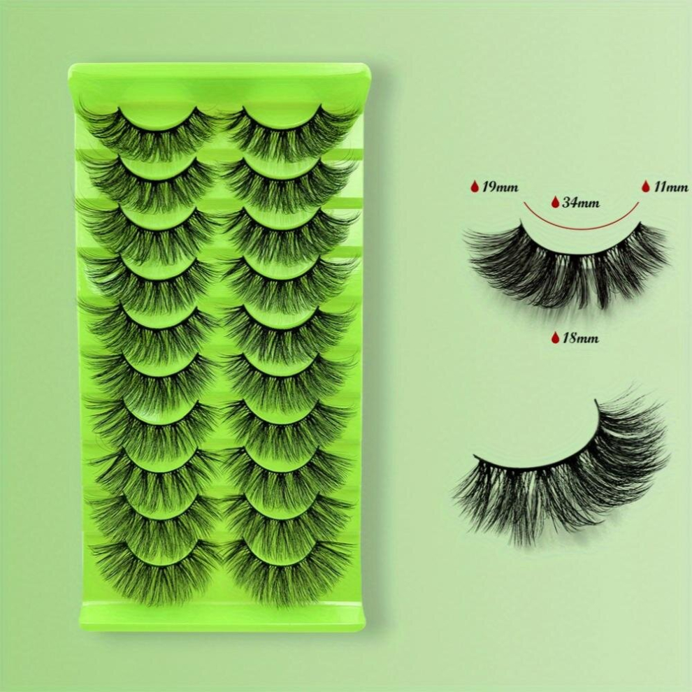 10 Pairs False Eyelashes Multilayer 3D Chemical Fiber Lashes Three dimensional Bushy Natural Cross Grafting Eyelashes