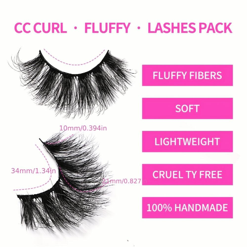 30 pairs Voluminous Faux Mink Lashes Wispy Natural Look for Dramatic Fluffy Eyelashes Extension Makeup Tool