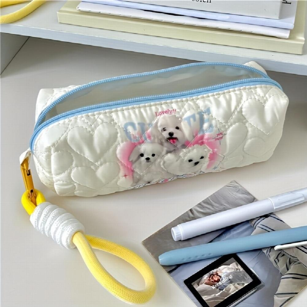 1pc Cartoon Makeup Brush Holder Bag Zipper Pouch Travel Portable Stationery Bag Cosmetic Storage Bag For Girls And Women