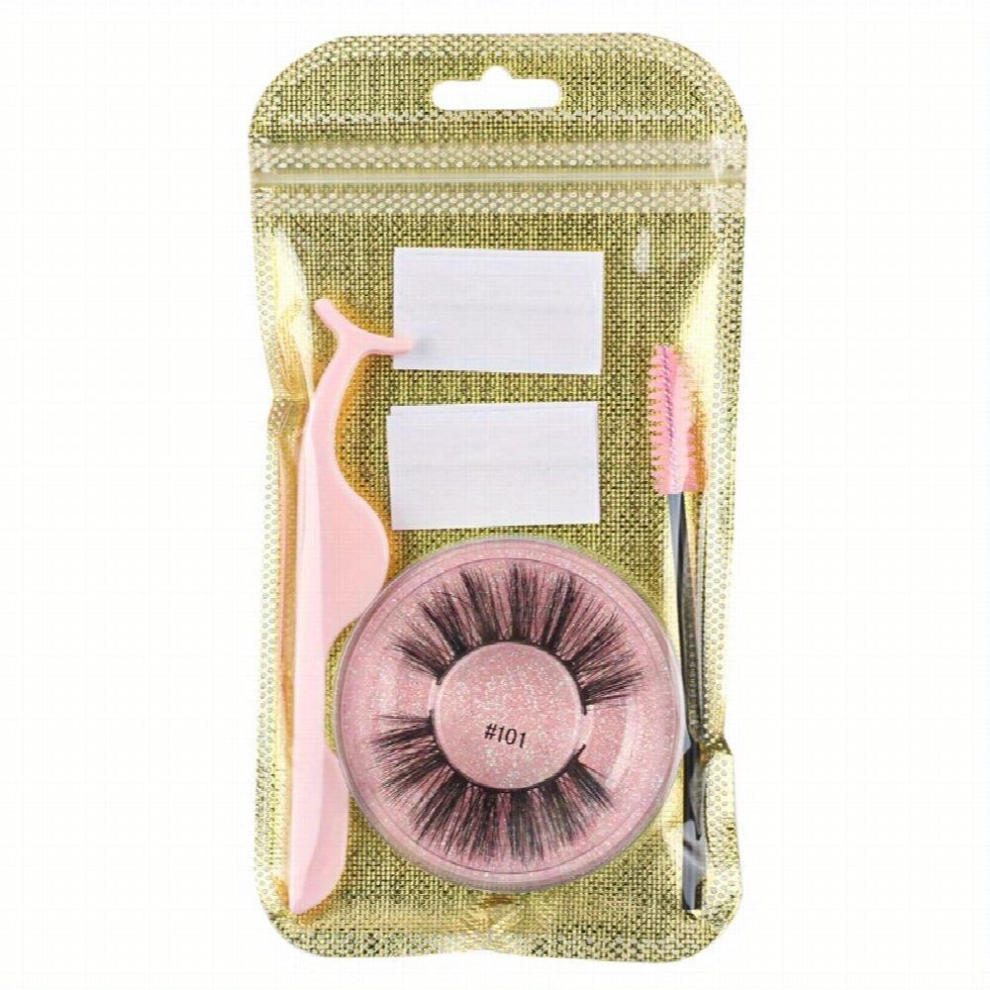 Reusable Self Adhesive Eyelashes Glue 3d Wispy Natural Makeup Lashes With Auxiliary Tools Fluffy Thick Eyelashes Extension