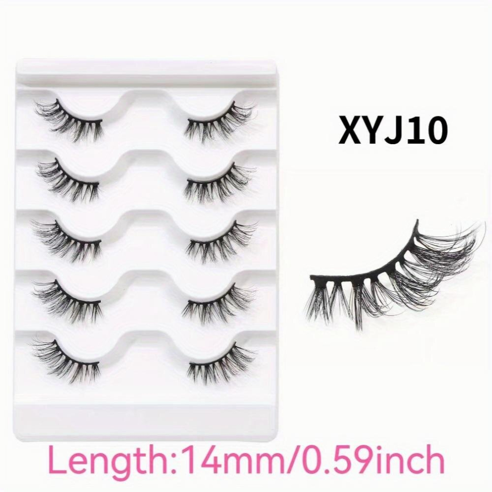 5 Pairs Of Half Eyelashes Eye Tail Lengthening European And American Half Eye False Eyelashes Natural 3D Thick Curl