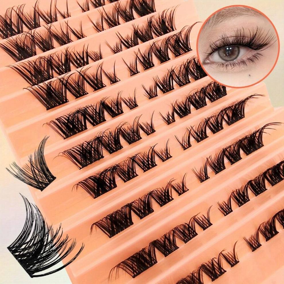 80 Clusters Eyelashes Eye End Lengthening Long Curling Fox Eye Sexy Lashes Natural DIY Faux Mink False Eyelashes