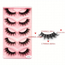 5 pairs Soft and Fluffy 3D Faux Mink Eyelashes Natural Look for Perfect Eye Makeup