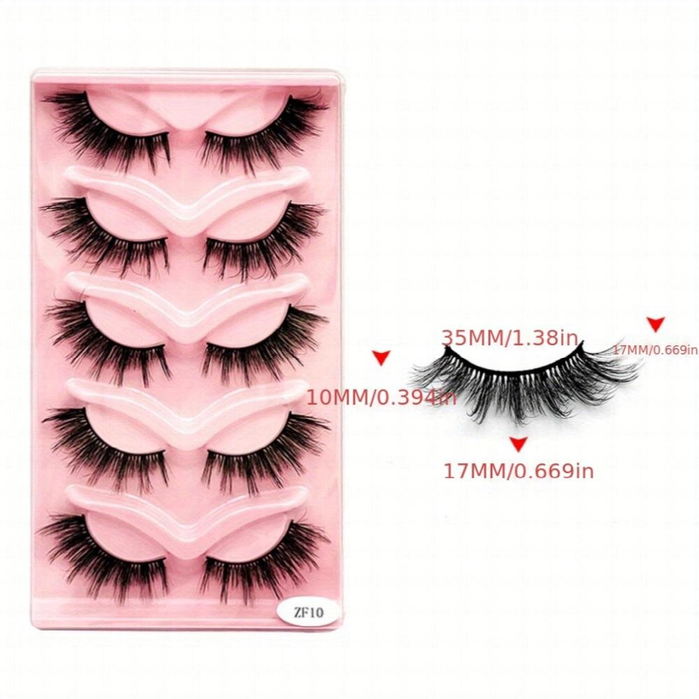5 pairs Soft and Fluffy 3D Faux Mink Eyelashes Natural Look for Perfect Eye Makeup
