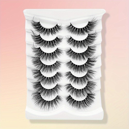 7 Pairs Lashes 3D Mink False Eyelashes Natural Look Thick Soft False Eyelashes