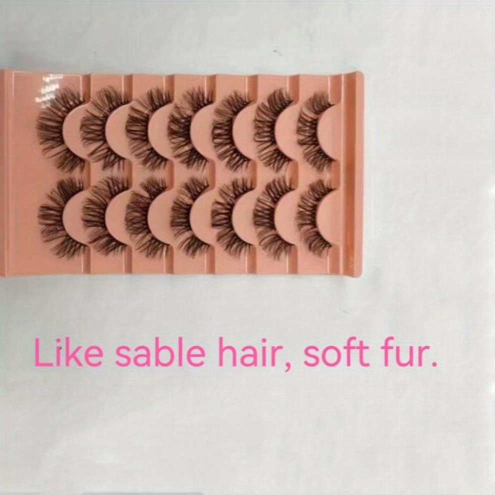 Faux Mink Hair Lashes Stalk Soft Comfortable Lashes Medium Bushy Natural Messy False Eyelashes