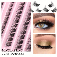 Natural Cluster Lashes 100Pcs 3D 8 16mm Wispy False Eyelashes Natural Look Faux Mink Slender Eyelashes Fluffy Strip Lashes