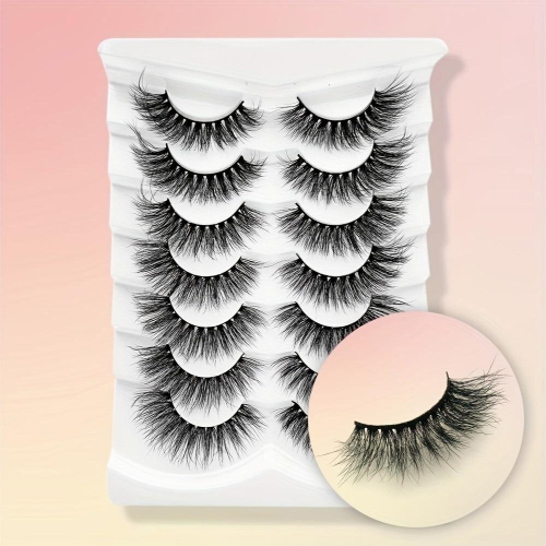 7 Pairs Lashes 3D Mink False Eyelashes Natural Look Thick Soft False Eyelashes 2