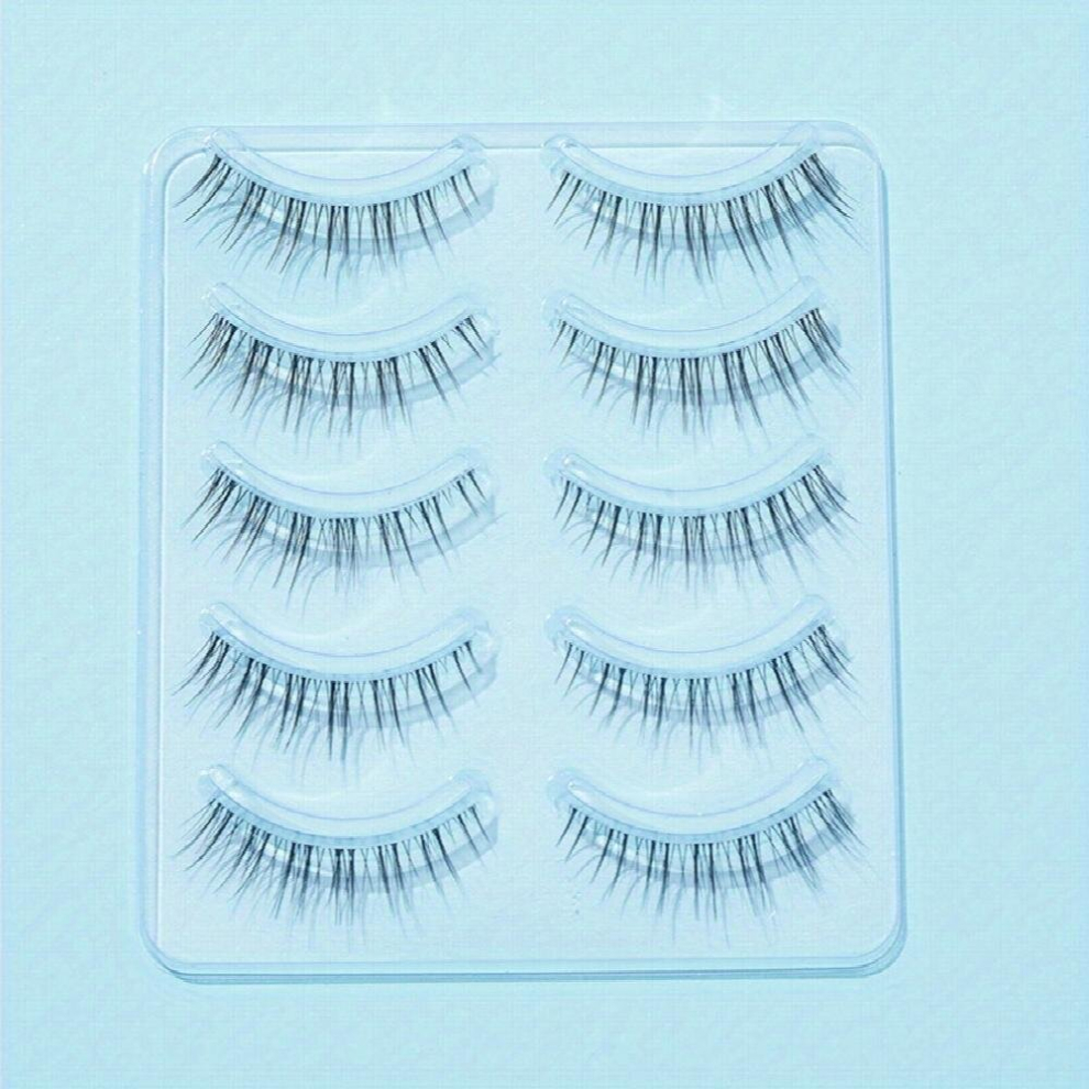 5 Pairs Crisscross False Lashes Natural Look Long Eyelashes Extension Add Natural Volume For Dating Party Cosplay Makeup
