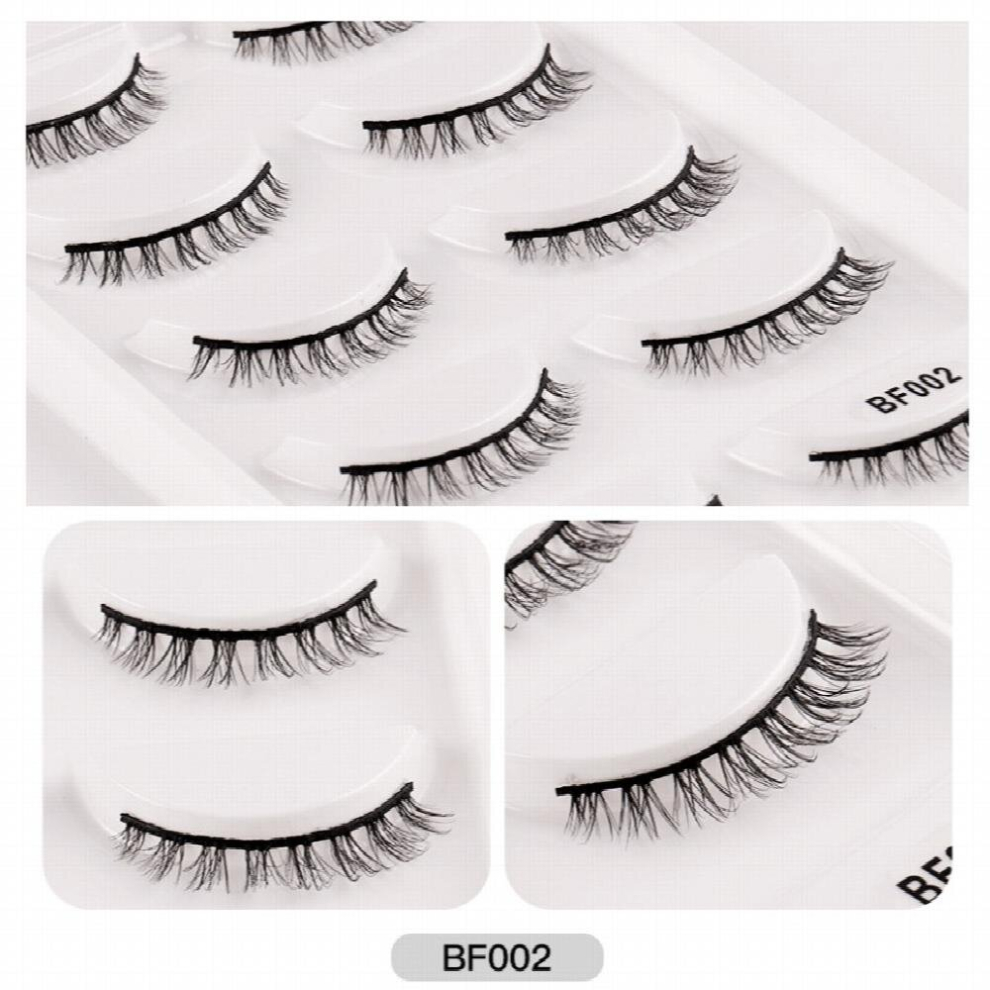 5 Pairs False Eyelashes Natural Look Chemical Fiber Lashes Thick And Fluffy Reusable Lashes