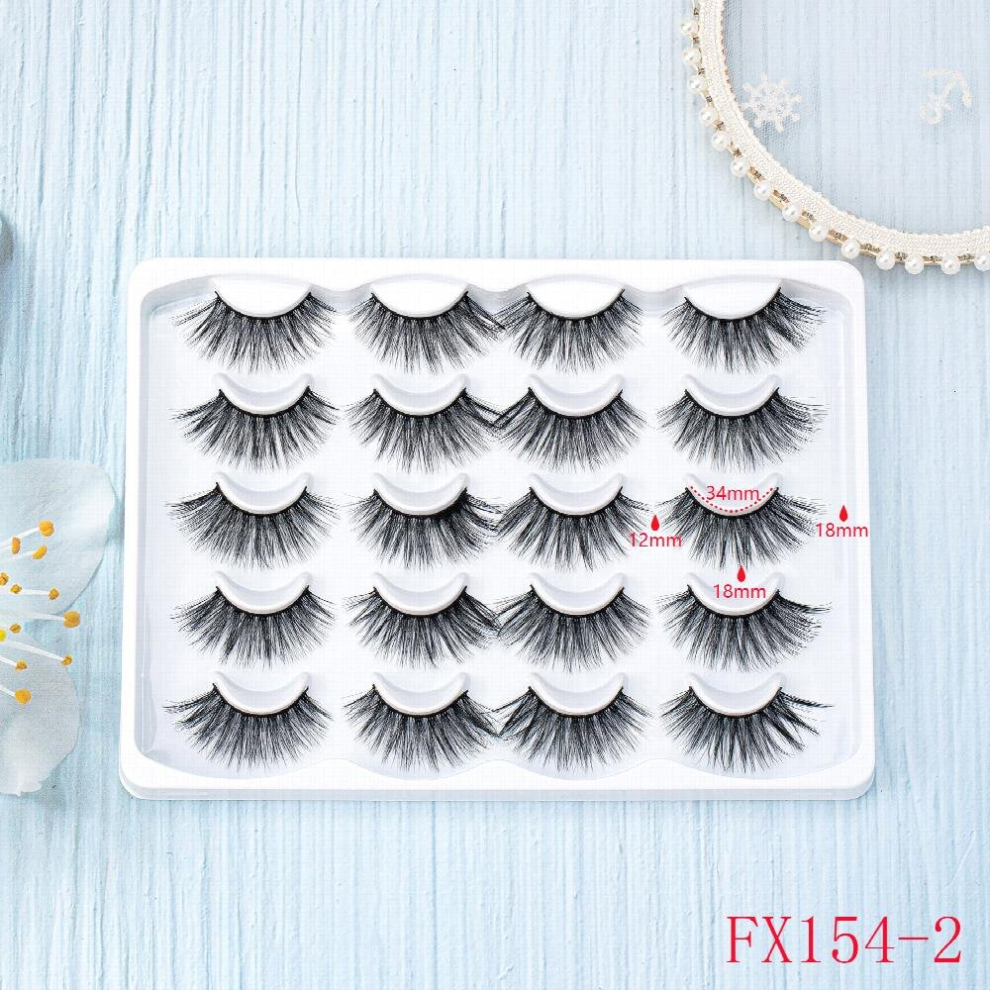 10 pairs Fluffy 3D Mink False Eyelashes Natural Round Wispy Style for a Dramatic Look