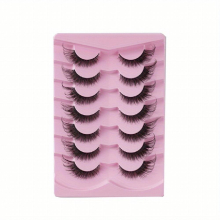 7 Pairs Fox Eye Lashes Fluffy Curly Faux Mink Lashes Cat Eye Lashes Natural Look Makeup False Eyelashes For Party Daily Wear