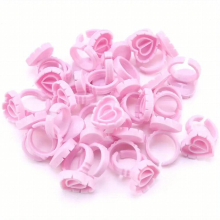 25pcs Heart Shaped Glue Rings for Eyelash Extensions Lash Glue Holders for Easy Application and Cleanup