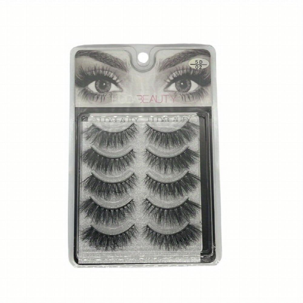 5 Pairs 5D False Eyelashes Fluffy Faux Mink Eyelashes Natural Look Lashes Extension