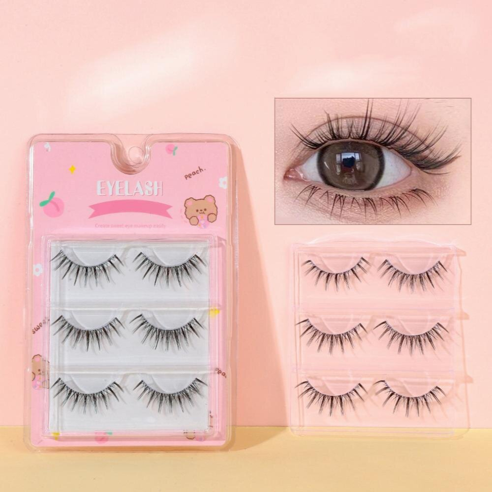 Little Devil False Eyelashes 3 Pairs Pack Natural Sun Flower Fairy Comic Eye Lashes Manga Cosplay Slender Eyelashes
