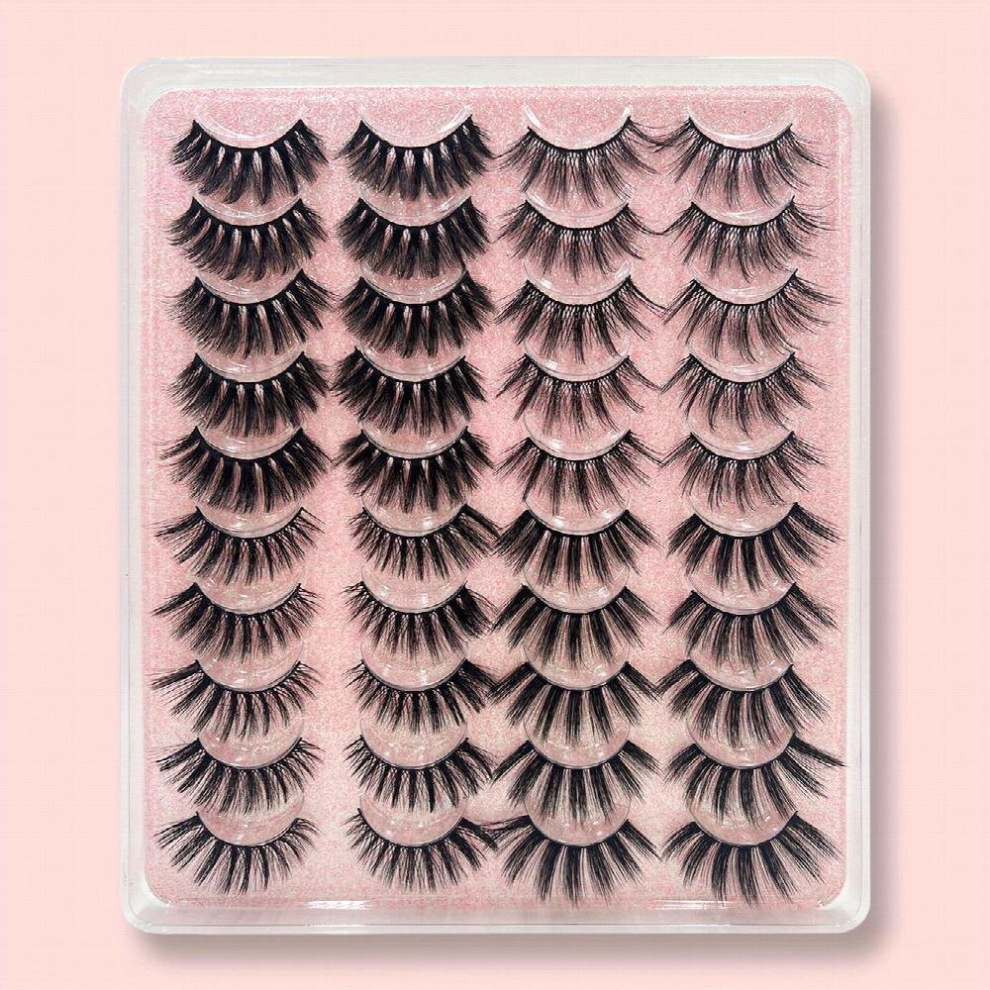20 Pairs False Eyelashes Natural Look 3D Silk False Eyelashes Mixed Style Slender Lashes