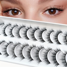 10 Pairs Natural Mink Hair False Eyelashes Long And Extra Volume For A Natural Look