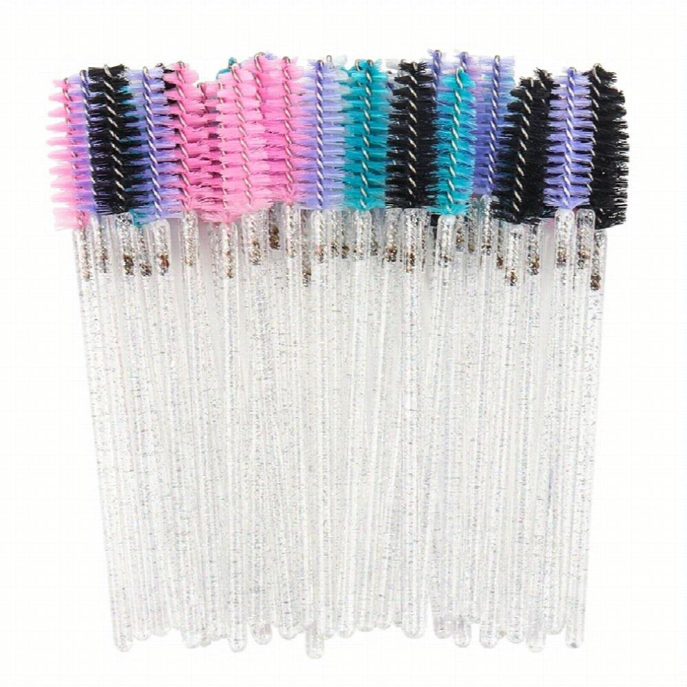 Multicoloured 5 Colors Crystal Glitter Mascara Wands For Lash Extensions And Eyebrow Grooming