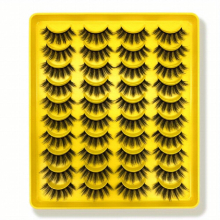 20 Pairs False Eyelashes Faux Mink Fluffy Lashes Natural Look False Eyelashes 3D Cat Eye Dramatic Volume Lashes Extension