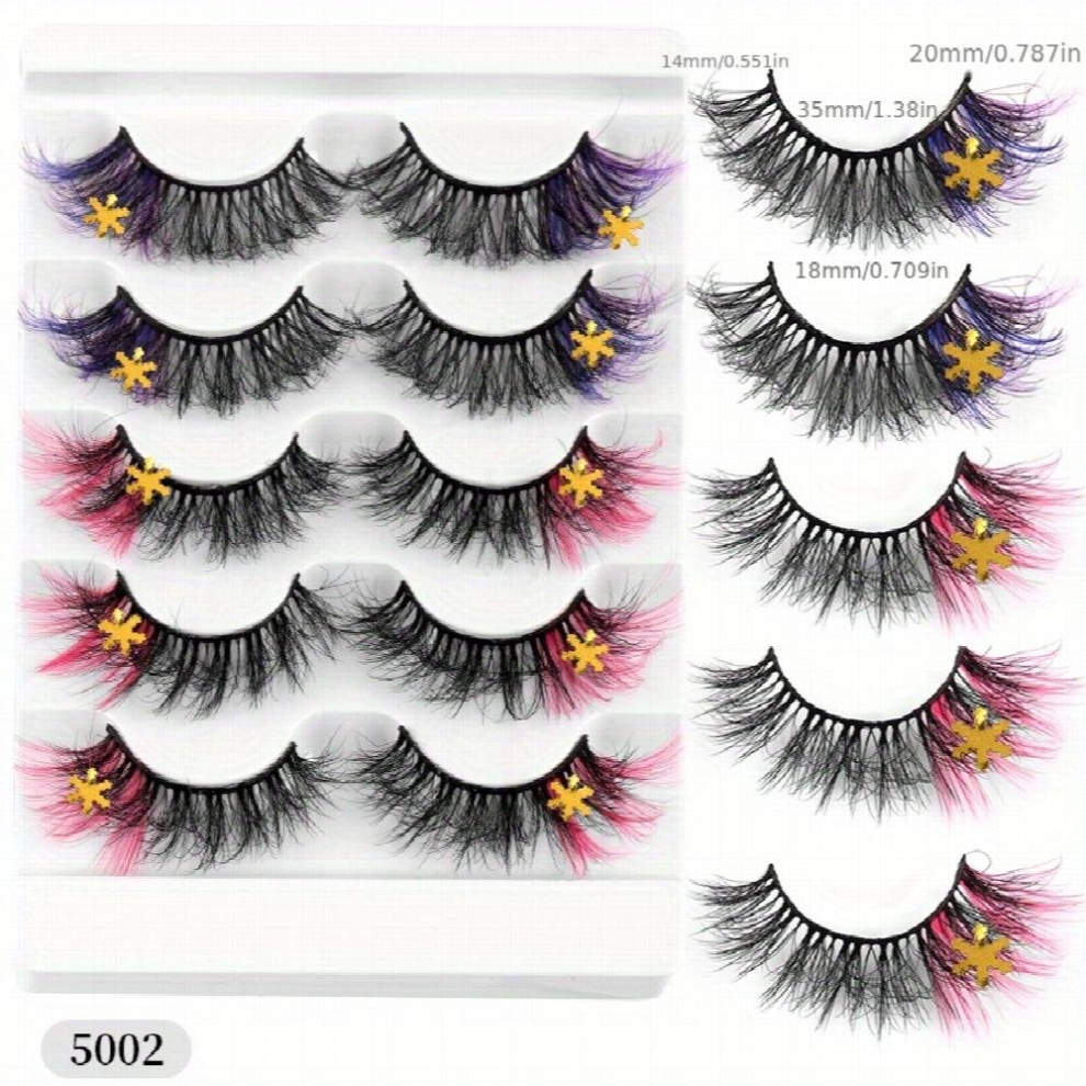 8D Curling Lashes Natural Thick Colorful Lashes High Faux Mink False Eyelashes For Halloween And Masquerade Makeup