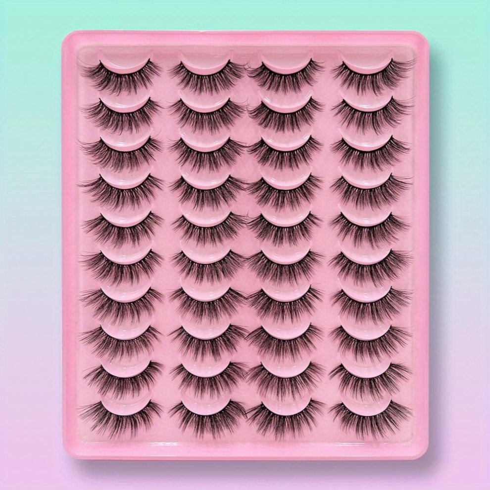 20 Pairs False Eyelashes 3D Chemical Fiber False Eyelashes Multilayer Three dimensional Bushy Natural Cross Grafting Eyelashes