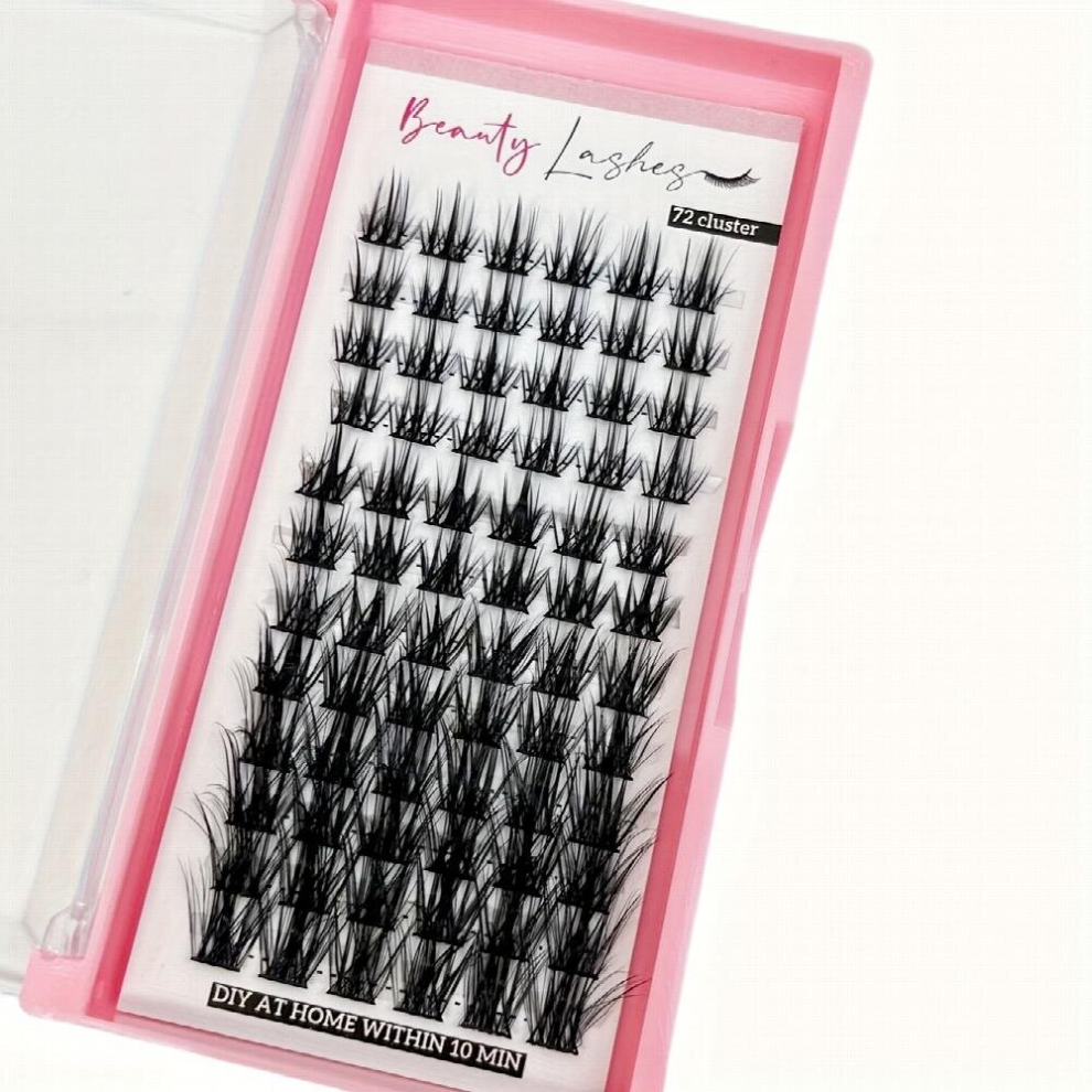 Multicoloured Cluster Lashes 72 Pcs Lash Clusters Diy Eyelash Extension D Curly 8 16Mm Mix Eyelash Clusters Volume Wispy Lashes Individual Cluster Eyelashes Tender