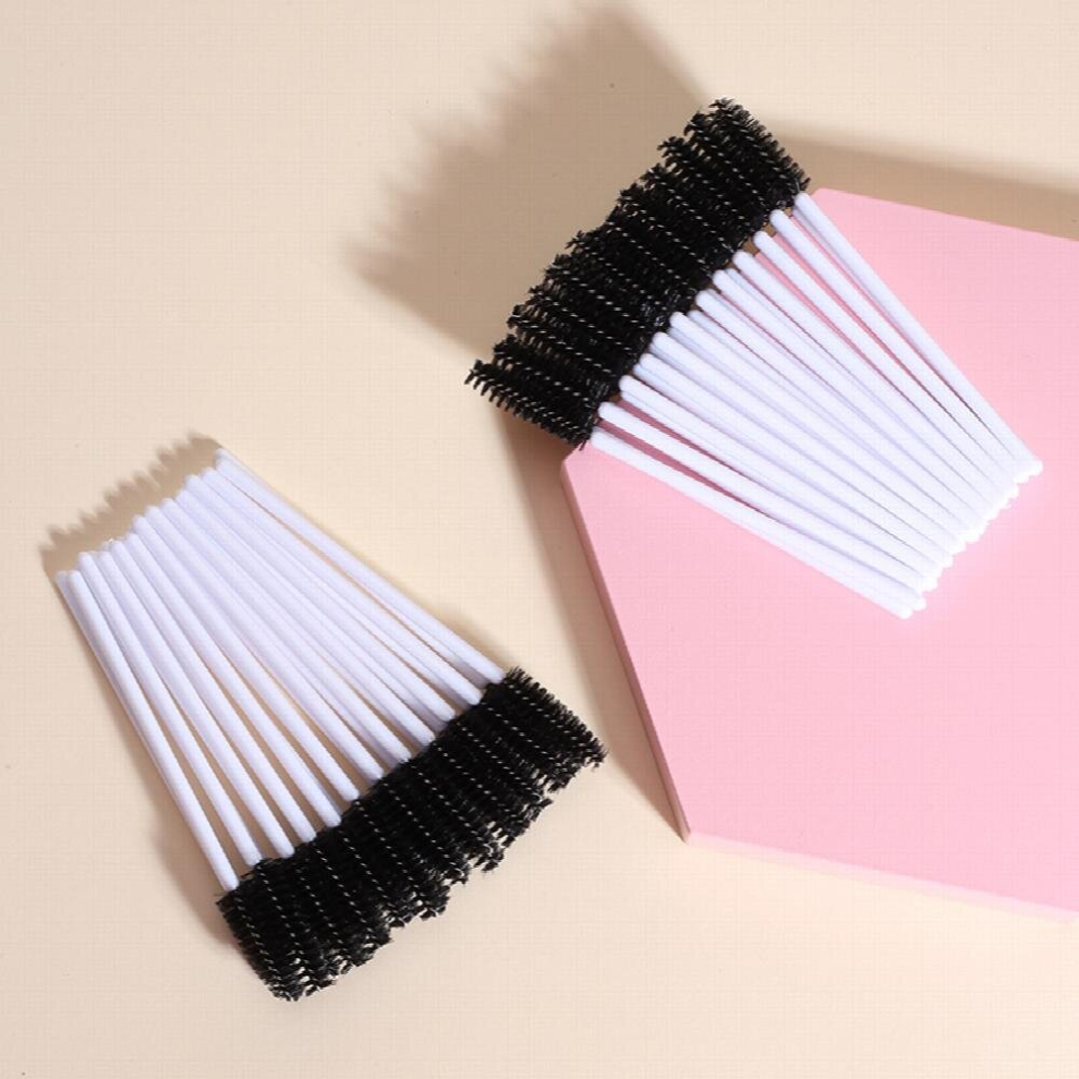 White 50Pcs Mascara Wands For Eyelash Extensions And Makeup Soft And Gentle Brushes For Eyebrows And Eyelashes