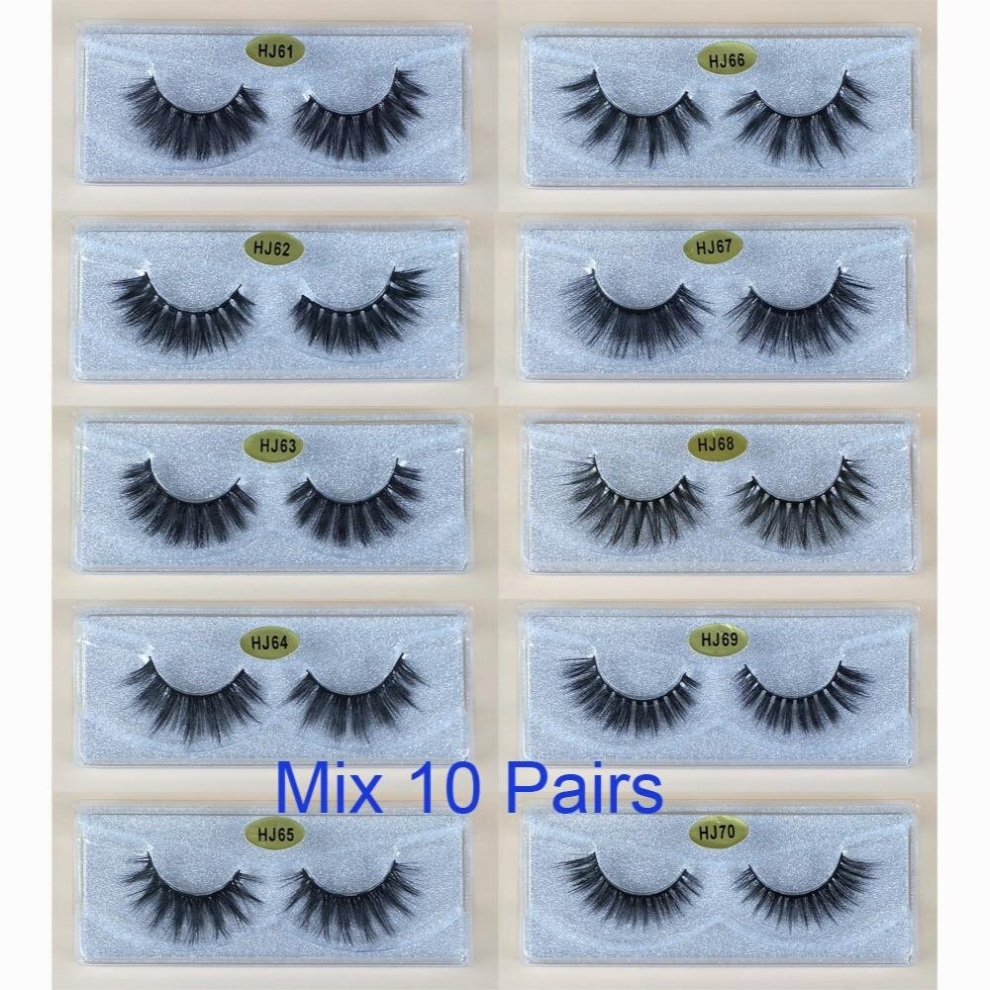 False Eyelashes 10 20 30 40 50 70 100 Pairs 6D Mink Lashes Slender Fluffy False Eyelashes
