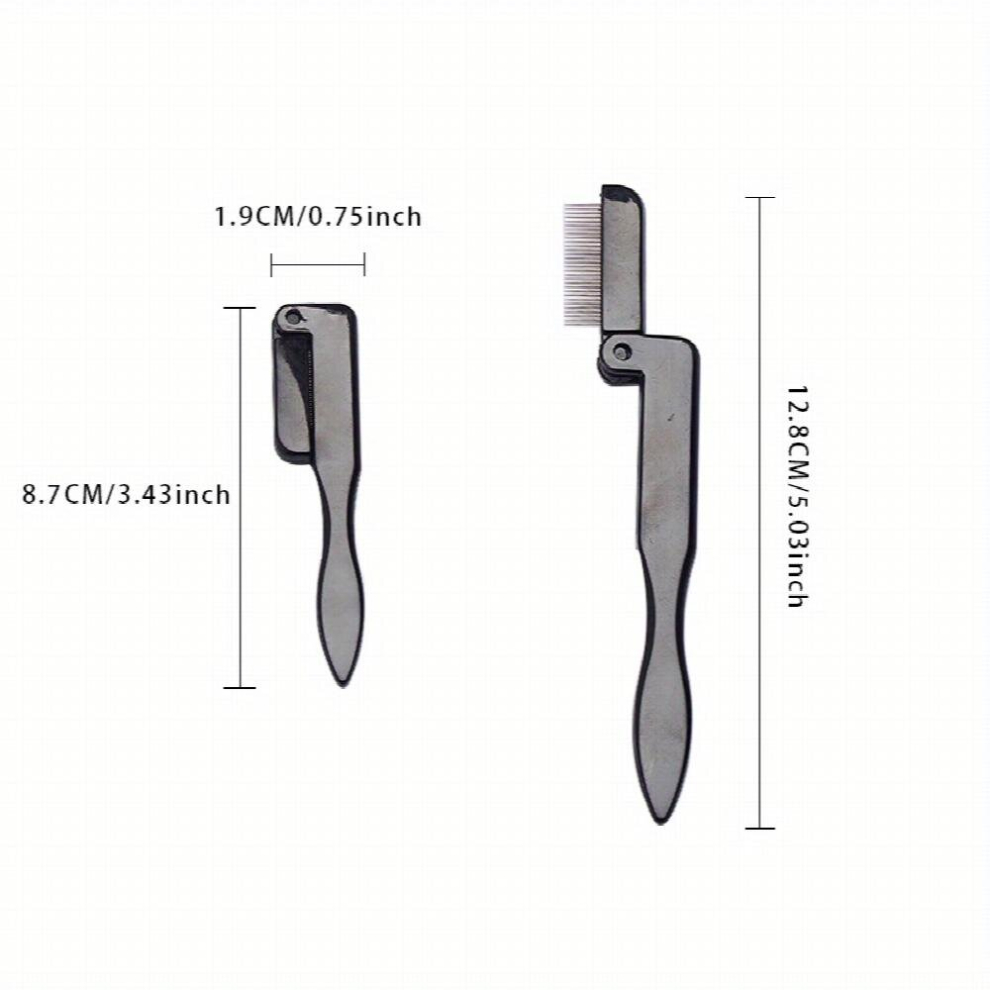Folding Eyelash Comb With Stainless Steel Teeth Mini Metal Teeth Eyebrow Comb Portable Makeup Tools