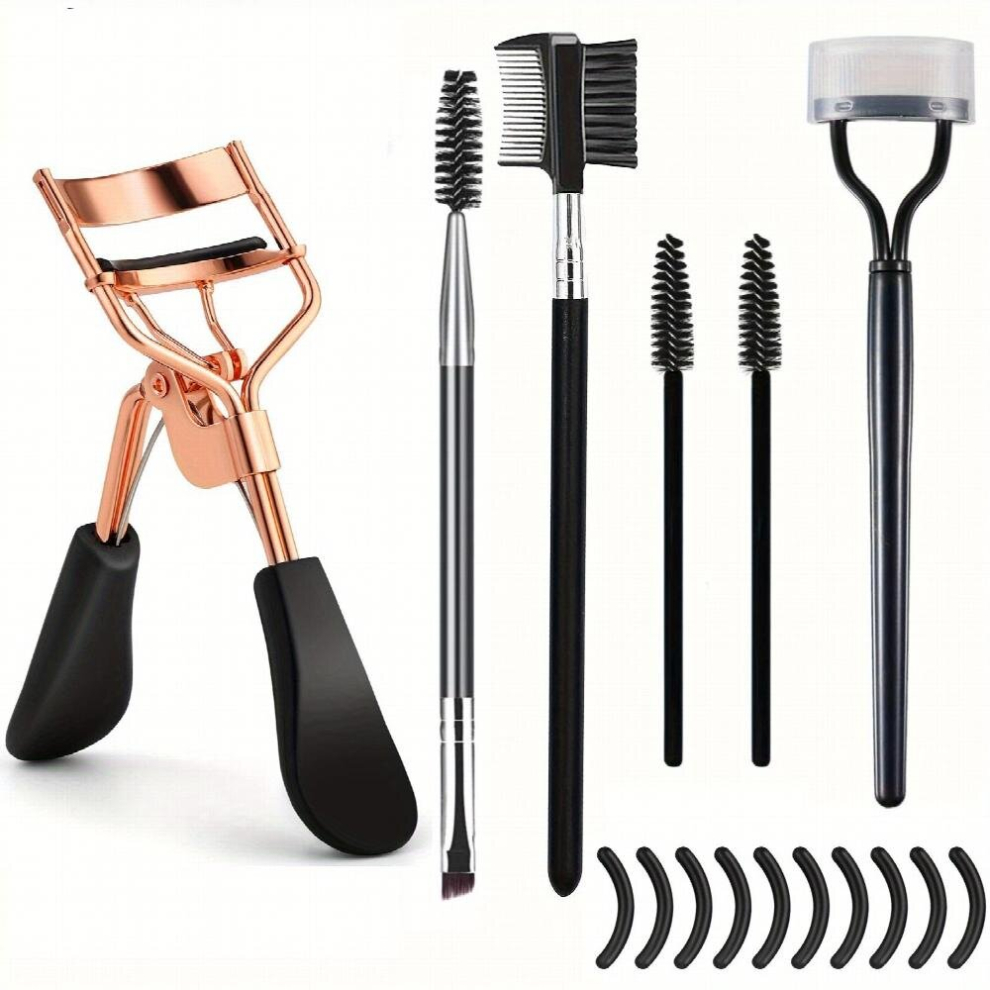 Multicoloured 6 In 1 Lash Curler Set Eyelash Curler Eyebrow Brush Kit For Women With Lash Curler Eyelash Comb Seperator Mascara Brushes Angled Eyebrow Brush And Com