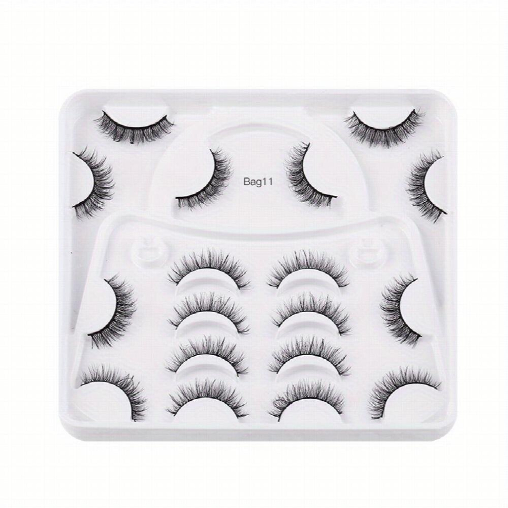 9 Pairs False Eyelashes Chemical Fiber Fluffy False Eyelashes Curling Thick Eyelashes