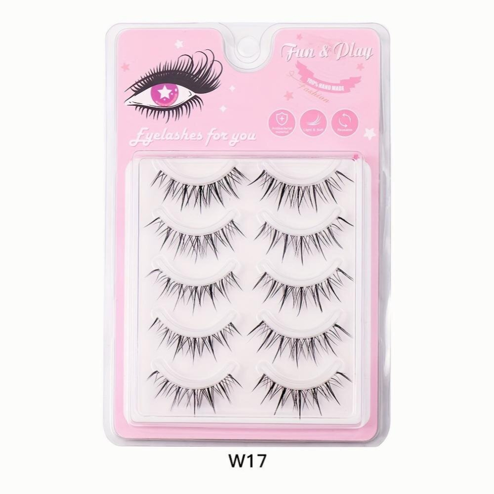 Natural False Eyelashes With Ultra Slender Transparent Stems Comic Manga Thick Eyelashes Natural Simulated Pointed False Eyelashes
