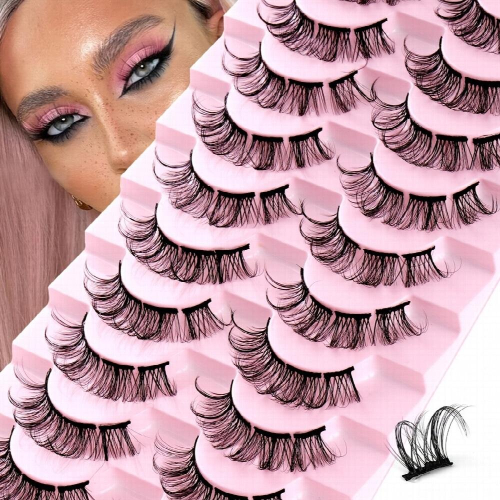 10 Pairs Segmented False Eyelashes Daily Curling Thick Simulated Natural Look False Eyelashes 1