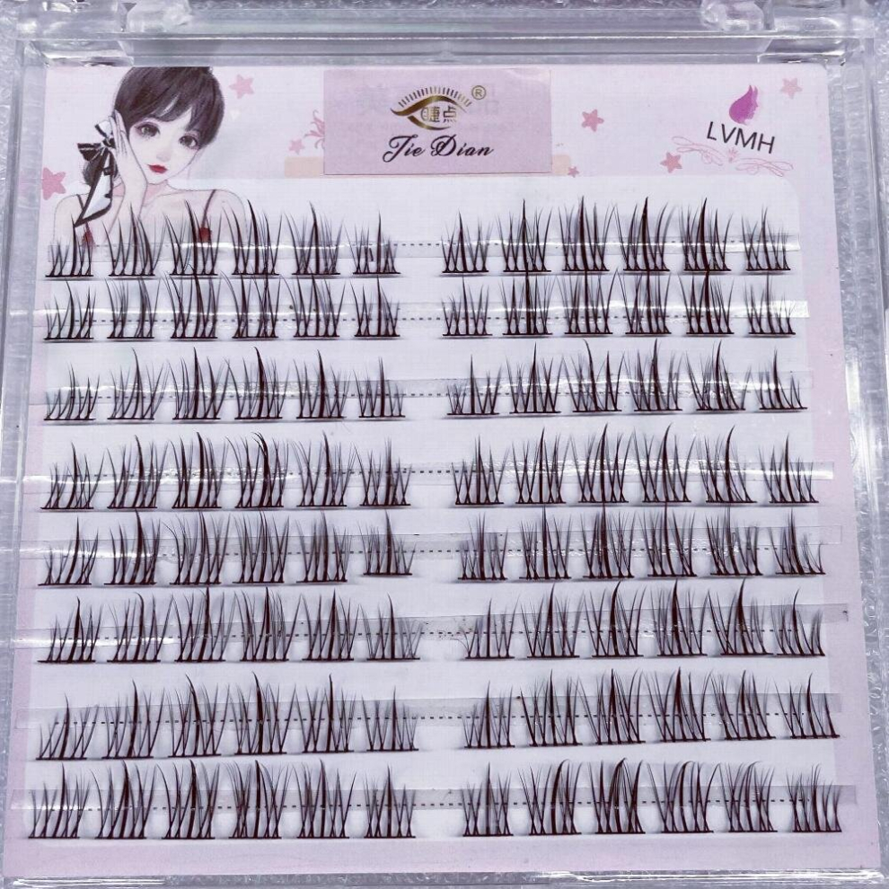 Multicoloured 8 Rows Lashes Cluster Diy False Eyelashes Natural Curly False Lashes Sunflower Style Lashes Fluffy Wispy Cluster Eyelashes 11Mm