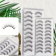 10 Pairs Fluffy Lashes Natural Look False Eyelashes Clusters 3D Cat Eye Wispy Lashes