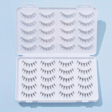 20 Pairs Lashes With Clear Band Fluffy Natural Look False Eyelashes Pack Wispy Eyelashes Curly 3D Makeup Eyelashes For Cosplay Dating Party Wear