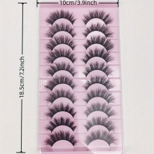 10 Pairs False Eyelashes Mink Lashes Natural Look Wispy False Eyelash Fluffy 16 20mm False Eyelashes