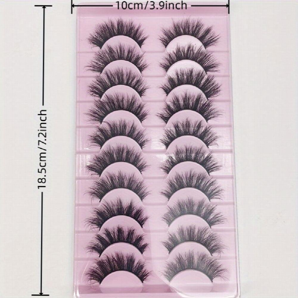 Multicoloured 10 Pairs False Eyelashes Mink Lashes Natural Look Wispy False Eyelash Fluffy 16 20Mm False Eyelashes