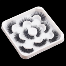 Fluffy False Eyelashes Lashes Mink Fluffy Mink Eyelashes Natural Look Mink Lashes Faux Mink Strip Lashes Pack 5 Pairs Mega Volume Extensions Long Eye