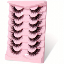 7 pairs Natural Look Cat Eye False Eyelashes Wispy Short 3D Faux Mink Lashes Pack for a Stunning Look