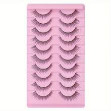 False Eyelashes Fluffy Faux Mink Lashes Natural Look 10 Pairs False Eyelashes Set That Look Like Your Eyelashes