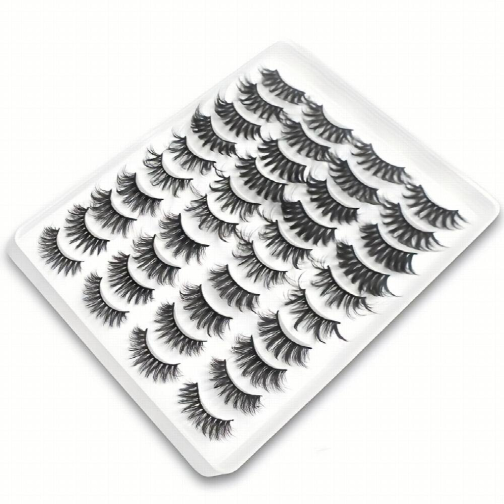 20 Pairs 3D Mink Lashes Layer Thick Crisscross Curly False Eyelashes Mixed Style Makeup Lashes Extension
