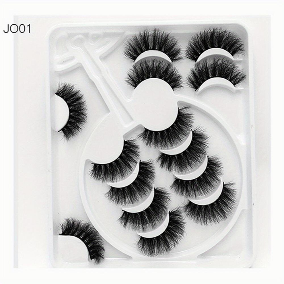 7 Pairs 8D Fluffy False Eyelashes layer Thick Faux Mink Curling False Eyelashes