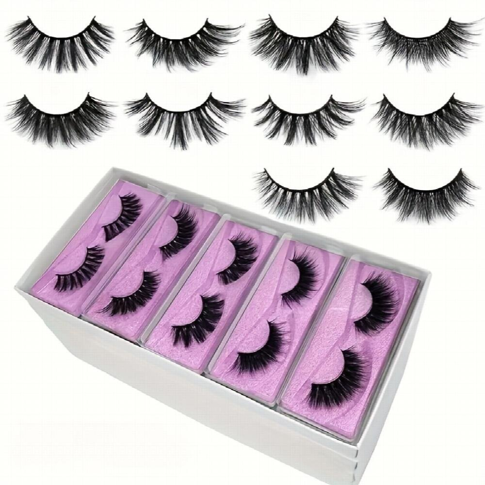 False Eyelashes 20 Pairs 3D Faux Mink Lashes Bulk Natural False Eyelashes Set Makeup Thick Mink Eyelashes Pack Different Styles Mix 20 Pairs