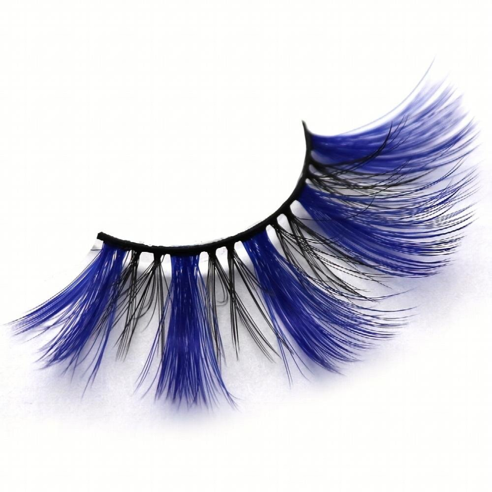 5 Pairs Full Strip False Eyelashes Thick Curling 21mm Volume Colored False Eyelashes