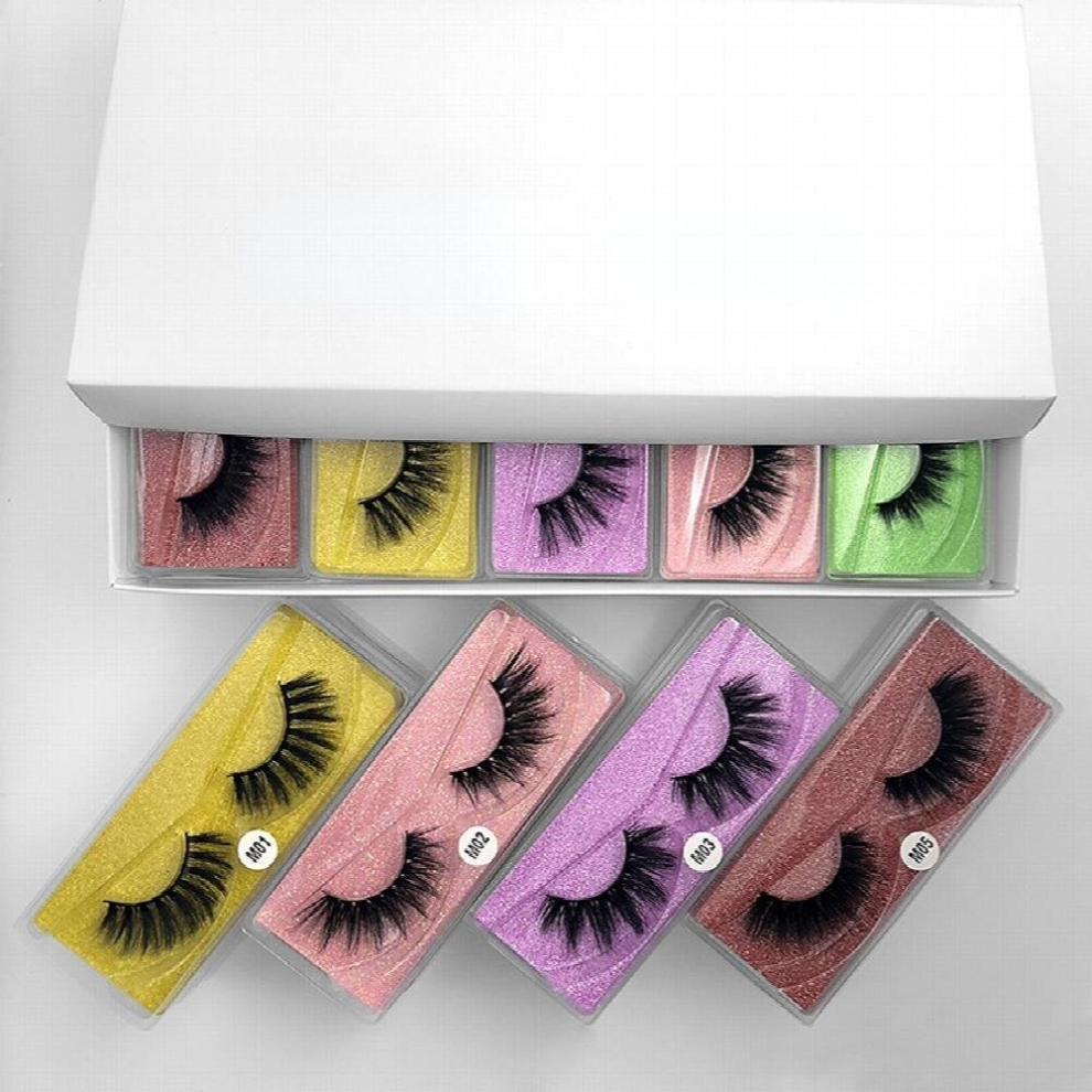 Multicoloured 10 Pairs Of Natural & Messy Mink Eyelashes Enhance Your Look Instantly