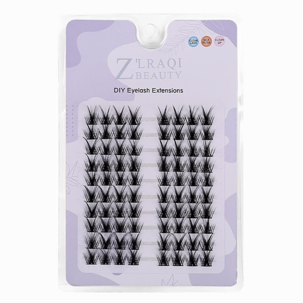 Multicoloured Lash Clusters Fluffy Individual Lashes Cluster Eyelashes Extension 80Pcs Diy Eyelash Extensions Wispy Volume Cluster Lashes Extension