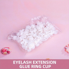 100Pcs Plastic Nail Art Eyelash Art Tattoo Glue Pallet Holder Eyelash Extension Rings Adhesive Pigment Holders Eyelash Finger Hand Beauty Tools