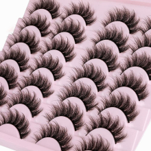 14 Pairs Wispy False Eyelashes Cat Eye Lashes Natural Look Fluffy Mink Lashes Strip Eyelashes Pack